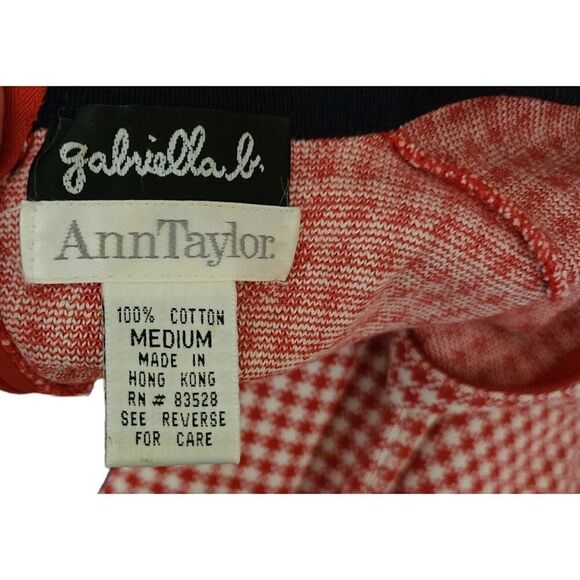 Ann Taylor Vintage 80s Body Con Shift Dress Womens Size M Red White Gingham Chec - Picture 5 of 6